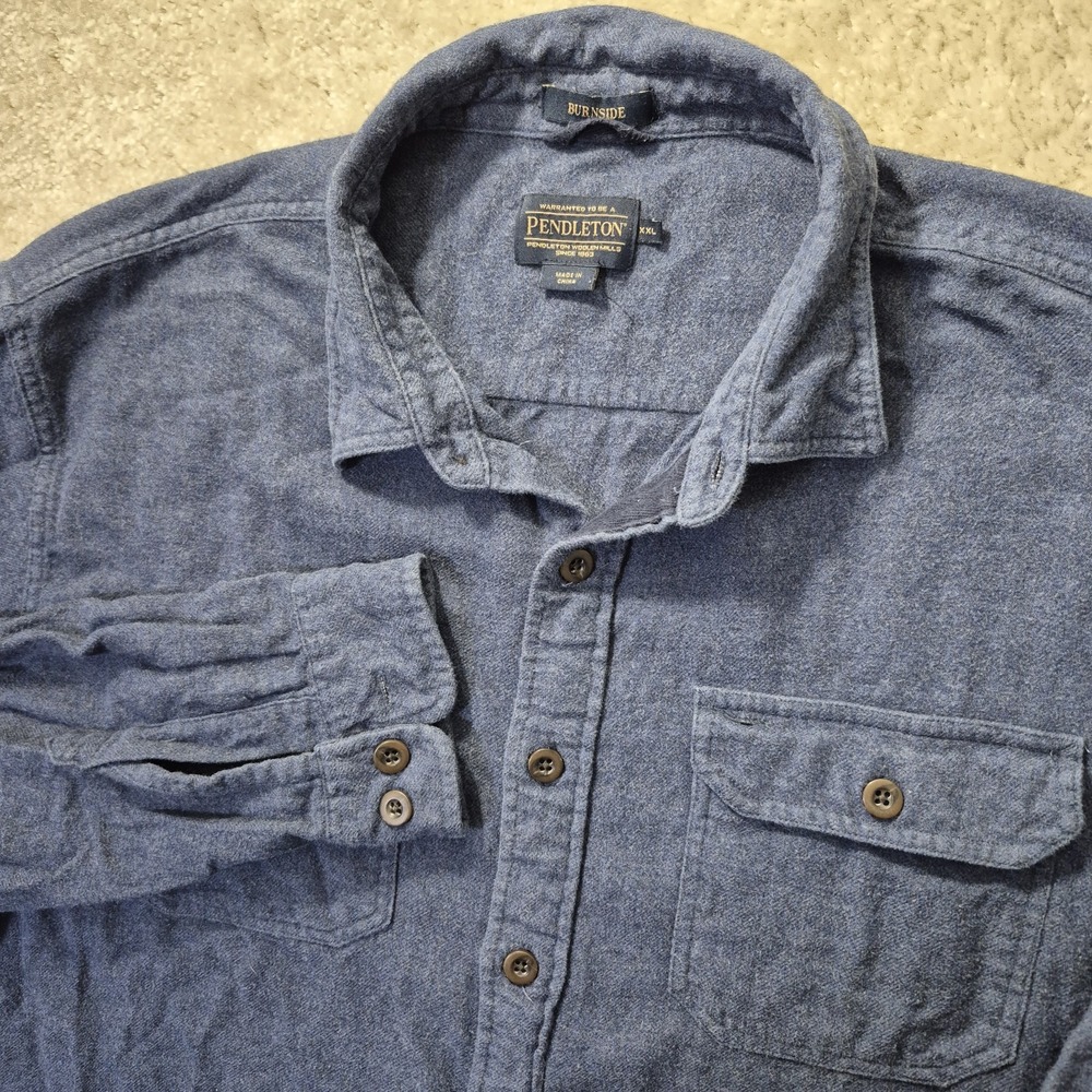 Pendleton Burnside Flannel Shirt Mens 2XL Blue Cotton Outdoor Workwear Gorpcore
